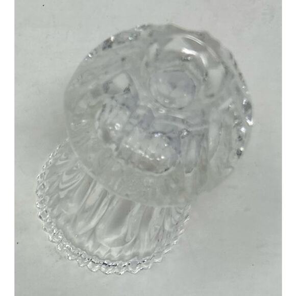 Crystal Clear Lead Thumbprint Toothpick Holder 3" Tall x‎ 1 3/4" Wide - Picture 4 of 4